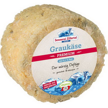 Sennerei Zillertal Graukäse PREMIUM 0,1 % Fett "Der würzig Deftige"  gentechnik- & laktosefrei