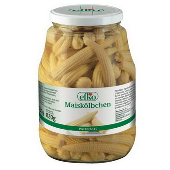 Maiskölbchen in mildem Essig 1700ml Glas