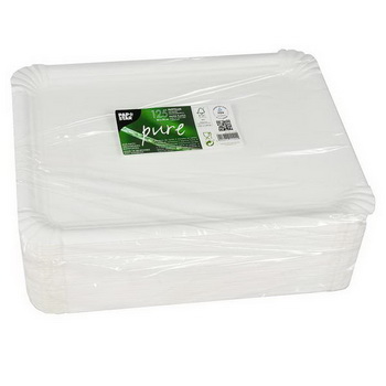 Pappteller ''PURE'' eckig 24 cm x 33 cm weiß