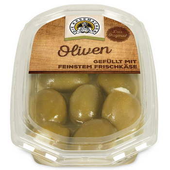 Käsemacher Oliven gefüllt mit Frischkäse 180/100g
