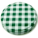 Sturzgläser Deckel grün/weiß kariert