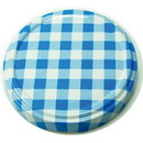 Sturzgläser Deckel blau/weiß kariert