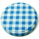 Sturzgläser Deckel blau/weiß kariert